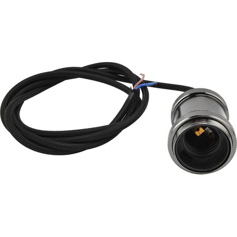 Kit de rallonge de 1,5 m pour suspension, douille noire style vintage pour luminaires à monter soi-même (1/5)
