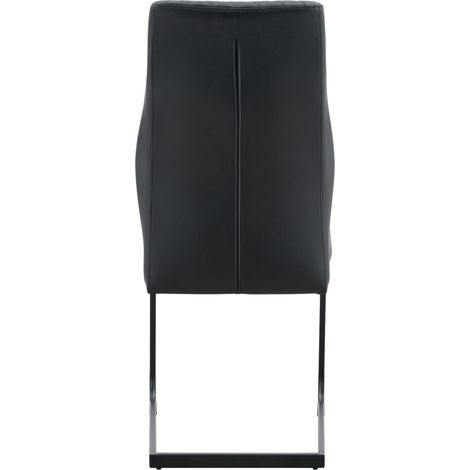 Conjunto de mesa de comedor redonda de vidrio de 85 cm y 2 sillas negras de PU HOMVRA (1/5)
