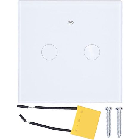 Intelligenter WLAN-Wandschalter für TUYA-App-Steuerung, 2-Wege-Schalter, einadrig, EU-Standard 80–260 V AC, Weiß