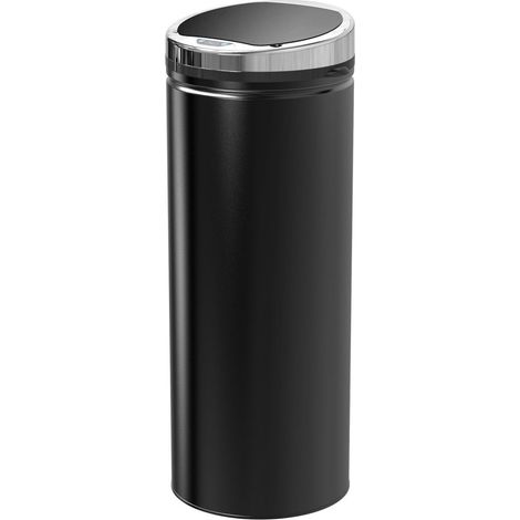 Poubelle à capteur poubelle automatique 50L, seau de cuisine antirouille, capteur infrarouge, noir, acier inoxydable (1/3)
