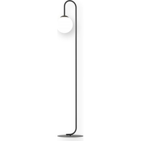 Lampada da terra moderna nera sfera bianca E14 Emibig (1/4)