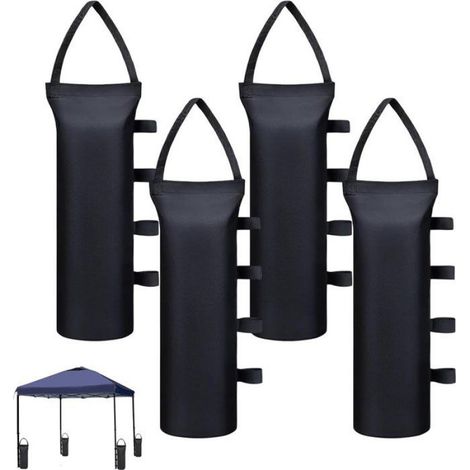Sac De Lestage - 40 Kg - Pour Tonnelle Tente Auvent - Oxford 800D - 50 X 20 Cm - Noir - Lot De 4 (1/4)