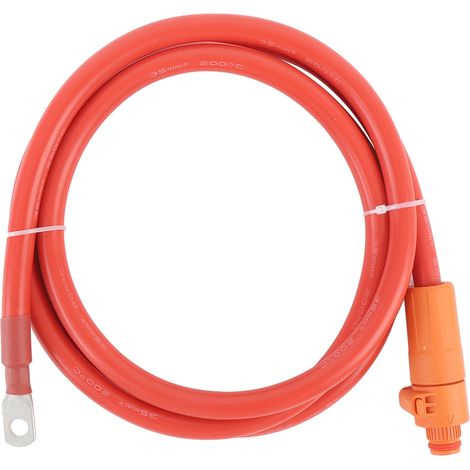 Caja de alimentación para cable de batería, conector recto positivo rojo externo SC35-8 para inversores marinos, automotrices y de motocicletas, 35 mm², 1,5 m / 4,9 pies (1/5)
