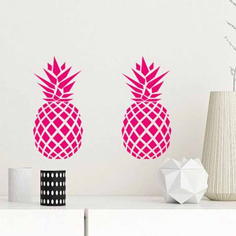 Stickers muraux amovibles ananas pour la décoration de la maison ou du dortoir (Rose rouge, M) (1/5)