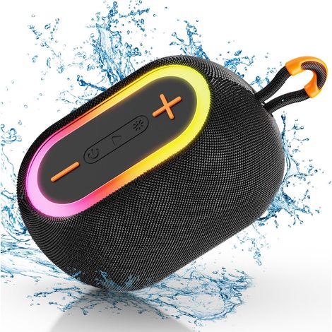 Enceinte Bluetooth Puissante, 45W Haut-Parleur Portable, Bluetooth 5.4, Autonomie 30H, IPX7 Etanche, Appairage TWS, AUX, TF Carte, pour l'extérieur/La Fête/Voyage, Noir (1/5)