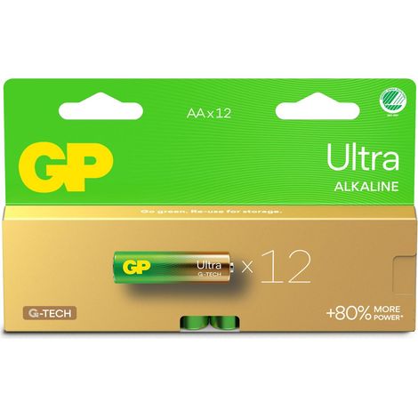 Batterie alcaline GP Ultra AA/LR6, confezione da 12, codice 151427