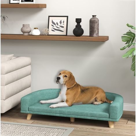 Divano per cani verde 98 x 67 x 25 cm con cuscino rimovibile HAVRYA (1/5)