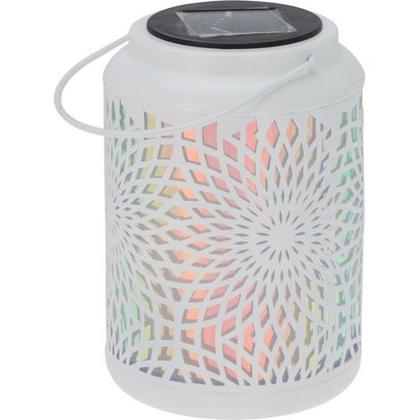 Lampada portatile progarden solare 18 cm metallo bianco