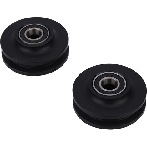 Lot de 2 roulettes robustes pour porte de grange coulissante, en plastique et métal. (1/5)