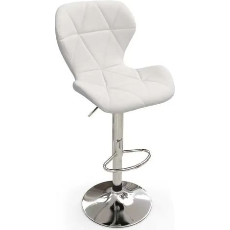 Set aus 2 weißen Barhockern 49x78-108 cm, höhenverstellbar