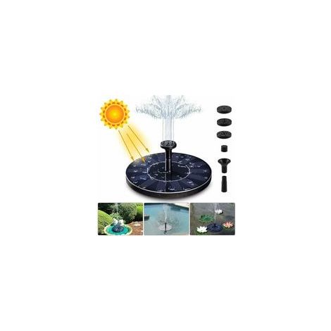 Fontaine de jardin solaire 1.4W – Débit 150L/h – Hauteur 55cm – 4 buses incluses – Matériau ABS – Fonctionnement automatique au soleil (1/5)