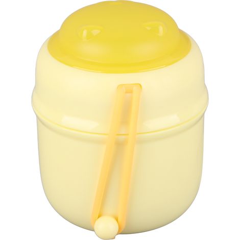Libed Frühstücksbecher, preiswerter Porridgebecher für Frauen, Suppentopf aus Edelstahl für Studenten, hübsch für Haferflocken und Sojamilch, nicht klein, gelb. (1/5)