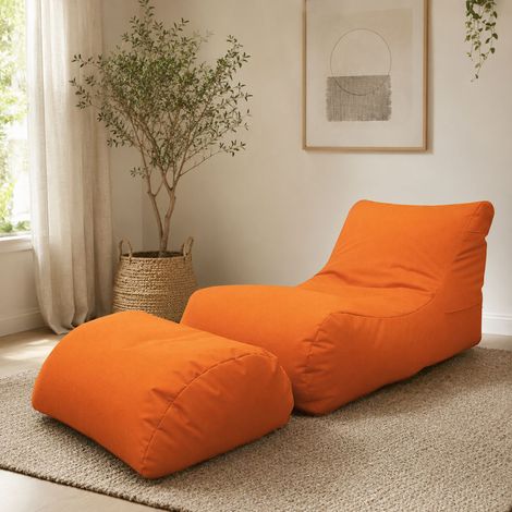 Pouf - Forma Sacco Peso Supportato 90 kg, Arancione, -, 120x80x60h cm Vitoria (1/4)