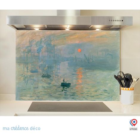 Fond de hotte : Claude Monet, Soleil levant - Verre trempé - 90 cm - 60 cm (1/5)