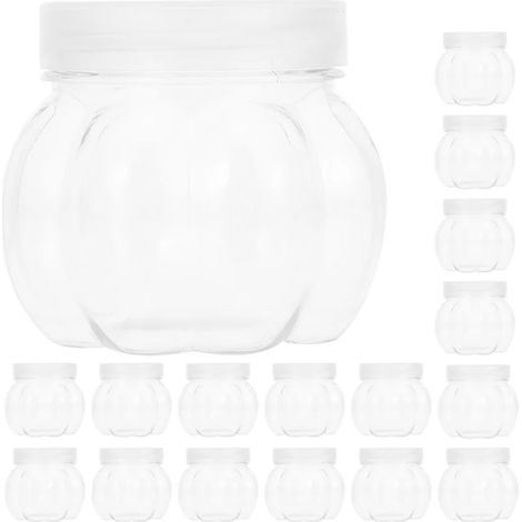 Set di 24 barattoli trasparenti a forma di zucca per caramelle, perfetti per Halloween.