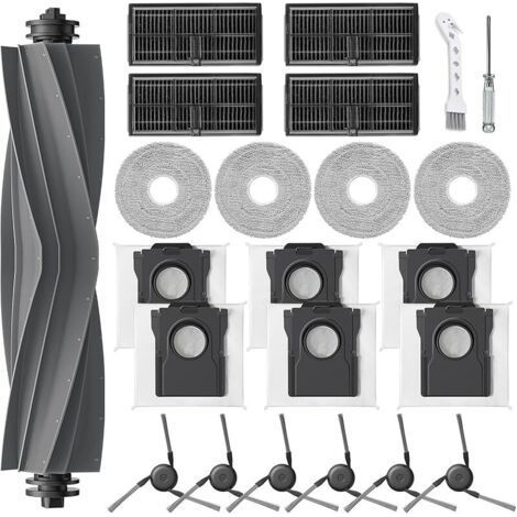 FENOPLASTICAFOREHILL Kits accessoires pour Dreame X40 Ultra complete /L40 Ultra /X40 Master, pour Mova P50 Pro Ultra, 1 Brosse Principale 6 Sacs à Poussière 4 Filtres 6 Brosses Latérales 4 Serpillière (1/5)