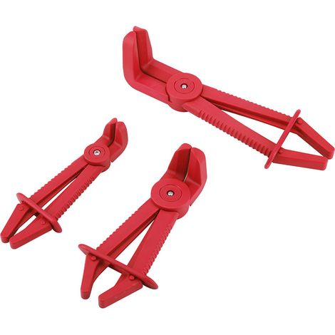 3-teiliges Werkzeugset für flexible Kunststoffschlauchschellen, Brems-, Kraftstoff- und Wasserleitungsschellen (Rot) (1/5)