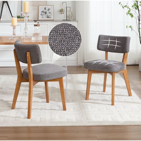 Chaise salle manger ergonomique rembourrée bois gris OKMYHOME (1/5)
