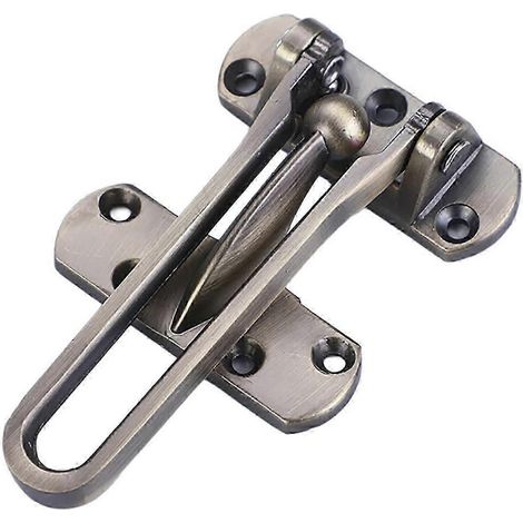 Verrou de sécurité pour porte, barre de verrouillage pivotante, loquets, renfort de porte, dispositif de sécurité enfant pour la protection des portes d'entrée et intérieures, bronze rouge (1/4)