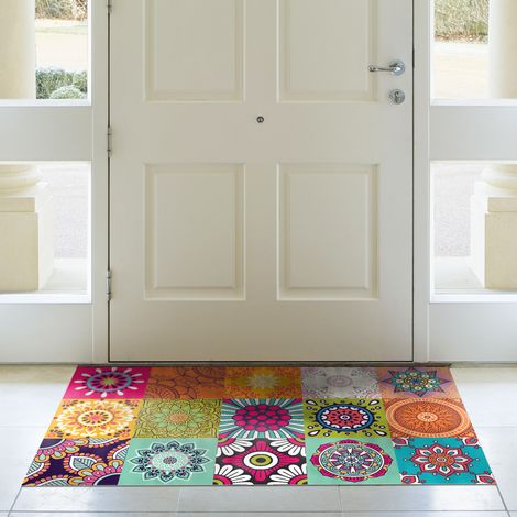 Tapis Vinyle pour le sol en PVC - Antidérapant - Protection pour le Sol - Tapis vinyle carrelages Azteka - 60 x 100 cm - Lavable (1/5)