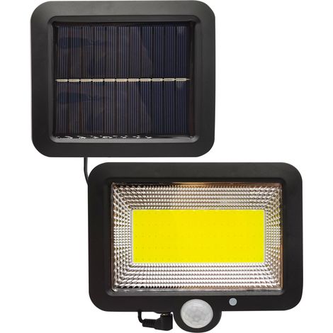 Faro LED solare 1W PIR 6000K 220lm IP44 DUO nero Polux (1/5)