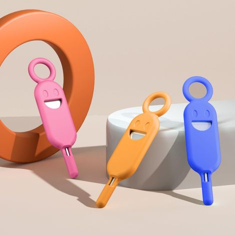 Kit de 3 outils d'éjection de carte SIM mignons, porte-carte SIM en forme de dessin animé avec aiguille d'extraction, compatible avec iPhone et autres smartphones (1/5)