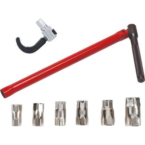 Tap Nut Wrench Set, 8 Pieces Universal Faucet Mounting Tool Faucet Wrenches Kit for Sanitary Installations Water Crane Tool Kit with Claw (1/5)