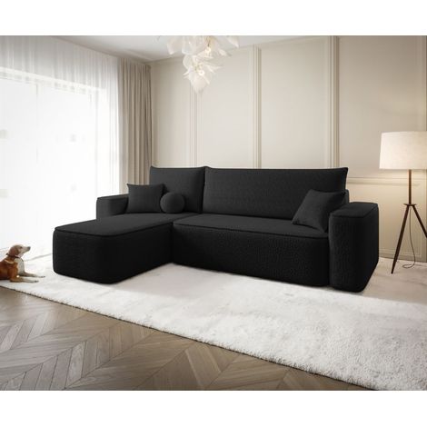 Ecksofa Schlafsofa Sofa AGEPO Stoff Quelle Schwarz Ottomane Links (1/5)
