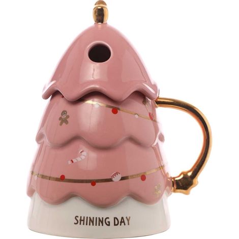 ARPIMEX Contenitore Natale Alberello 10 x 10 x 16 Cm Rosa