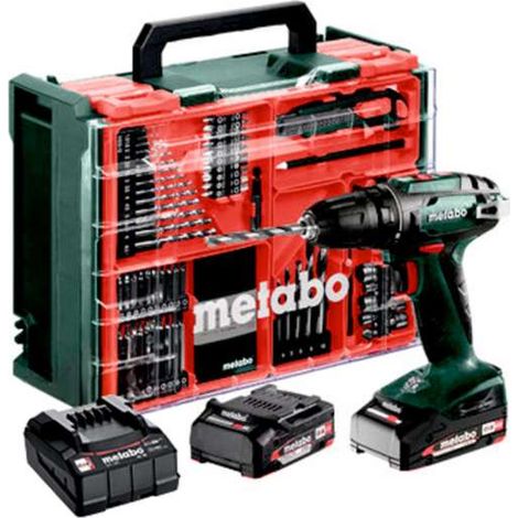 18V Akku-Bohrschrauber BS18 - METABO - mit 2 x 18V 2,0 Ah Akkus - Ladegerät und Zubehörkoffer - 602207710