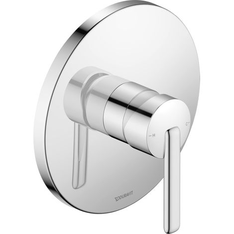 Mitigeur de douche encastré pour 1 consommateur avec robinet inverse, mitigeur de douche monocommande avec système de mélange céramique, chromé (1/4)