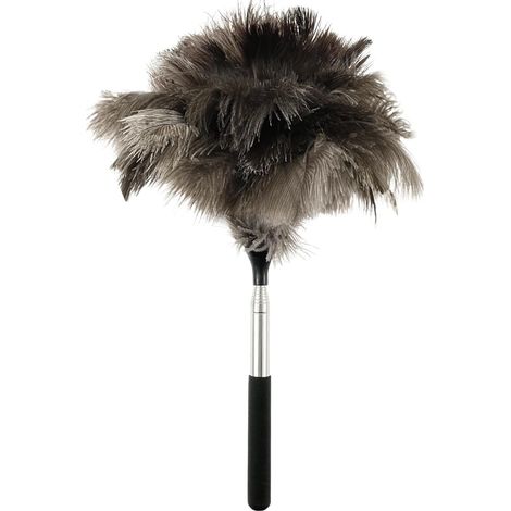 Plumeau extensible en plumes d'autruche, manche long (15-45 pouces), idéal pour le nettoyage des produits, de la maison, de la voiture et du bureau. (1/5)