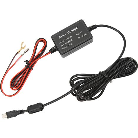 Kit câblage Dash Cam 12V-30V vers 5V USB Adaptateur protection basse tension Chargeur caméra embarquée pour rétroviseur GPS détecteur radar (1/5)
