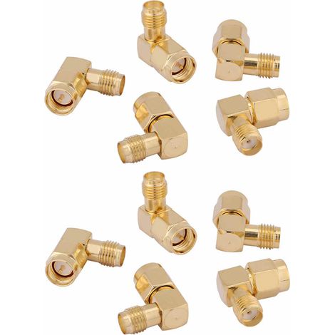 Connecteur SMA mâle à femelle, adaptateur à Angle droit de 90 degrés pour connexion RF, 10 pièces (1/5)