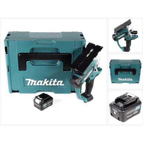 Sierra para placas de yeso con batería Makita SD 100 DM1J 10,8 V Sierra para construcción en seco en Makpac + 1 batería de 4,0 Ah - sin cargador