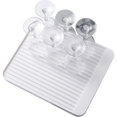 Tapis de séchage vaisselle multifonction antidérapant en plastique nervuré avec terre de diatomée (1/5)