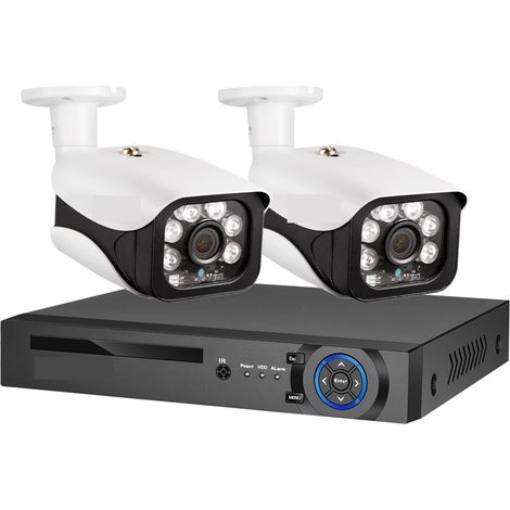 Système de caméra de sécurité à domicile Système de caméra de sécurité 4K Ultra HD 8MP Kit POE NVR Street CCTV Bullet IP Ensemble de surveillance vidéo à domicile en plein air ( Size : 4T , Color : 4C (1/5)