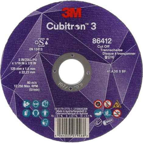 Disque à tronçonner Cubitron 3 125 x 1,0 mm 3M 3M (1/3)