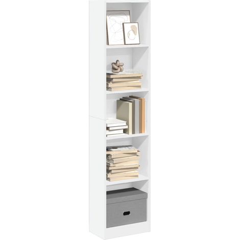 vidaXL Libreria Bianca 40x24x176 cm in Legno Multistrato