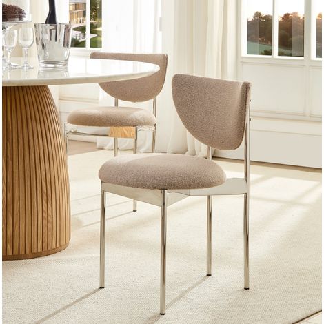 Chaise salle manger khaki métal brillant HAVRYA (1/5)