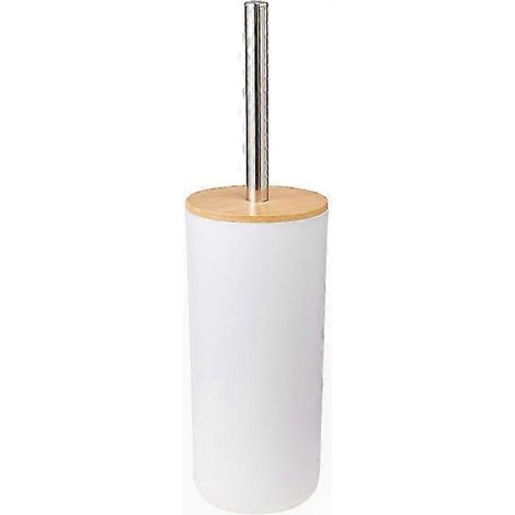 Weiche Toilettenbürste für den Innenbereich, 35 cm, Oberfläche aus Bambus-Polystyrol, elegantes Weiß, 9,7 x 35 cm, modernes Design für Toiletten. (1/5)
