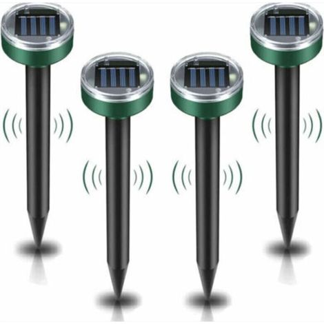 4 pièces Répulsif solaire contre les taupes, répulsif à ultrasons contre les nuisibles - Lutte contre les taupes avec IP44 imperméable à leau, répulsif pour les taupes de jardin Mole Repellent (1/5)