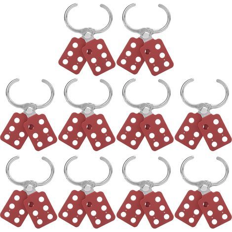 Cadenas de sécurité rouge à 6 trous, 10 pièces, pour usine (1/5)
