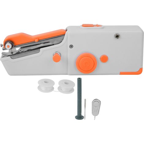 Machine à Coudre Portative Mini Électrique Orange - Outil de Couture DIY Maison (1/5)
