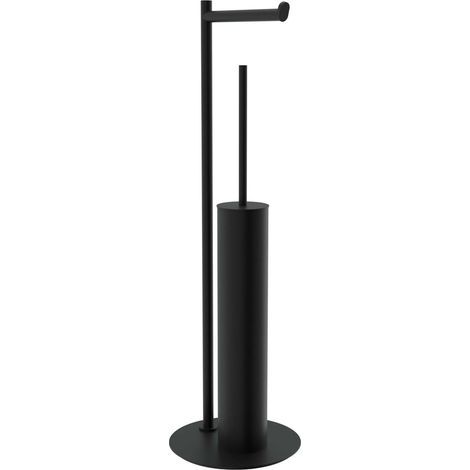 Nimco Unix - Portarotolo e scopino WC da appoggio, nero opaco UNC 3095E-90 (1/2)