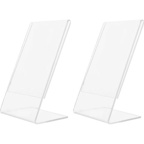 Lot de 2 supports pour tablette, cadre photo en acrylique, support d'affichage pour panneau en acrylique, support pour cadre en acrylique-8.5X5.5X3.5CM-Transparent (1/3)