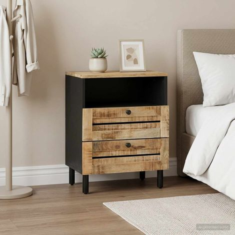 vidaXL Table de chevet Marron et Noir 50 x 33 x 60 cm (1/5)