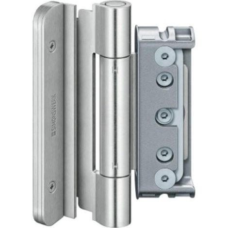 Jeu de 3 paumelles réglables menuiserie bois BAKA Protect 4030 3D FD MSTS finition zingué - SIMONSWERK