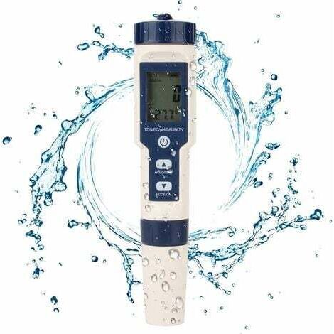 Muntra-Testeur d'eau multifonctionnel 5 en 1, numérique TDS/EC/salinité/PH/température pour eau potable, piscine, aquarium, aquarium et culture hydroponique (1/5)