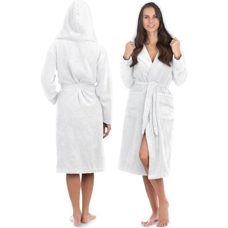 Liebenstein Bademantel Damen Größe L Premium Bademantel aus Baumwolle Weiß (1/5)